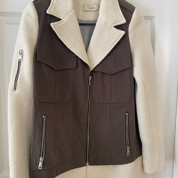 Zara two toned knit coat jacket xs - Picture 7 of 7